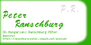 peter ranschburg business card